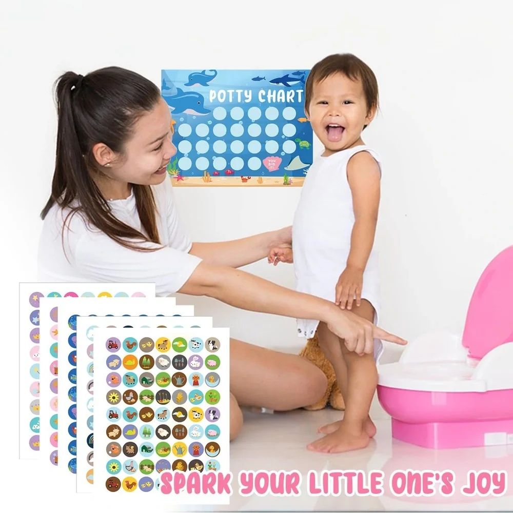Potty Training Sticker Chart 5 Fun Styles 17 PCS Potty Chart for Girls